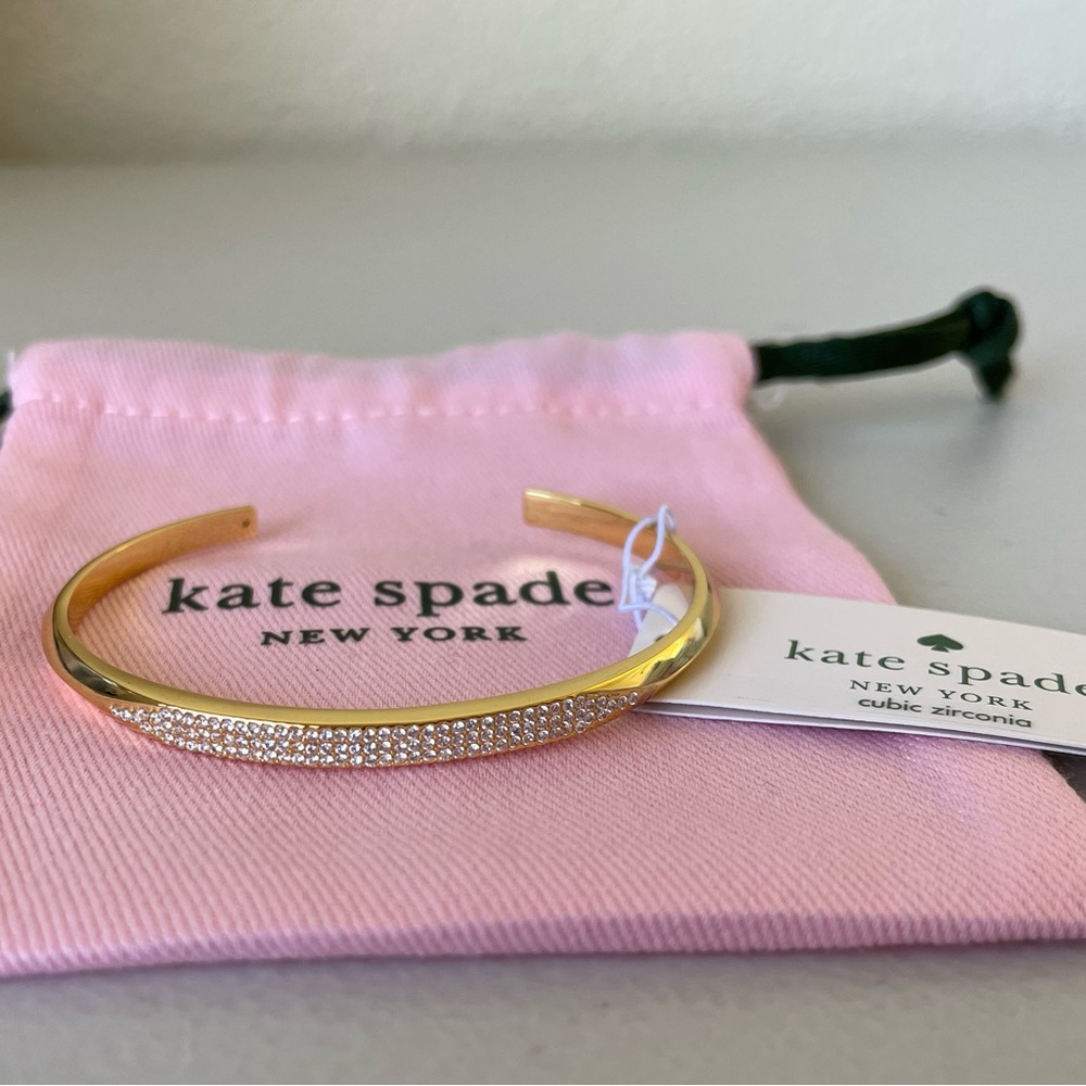 NWT Kate Spade Raise the Bar Gold Bracelet with Cubic Zirconia